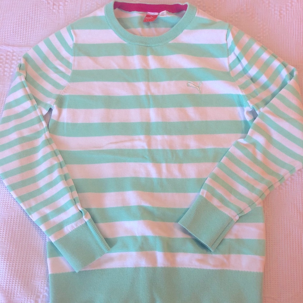 Seafoam Green Striped Sweater